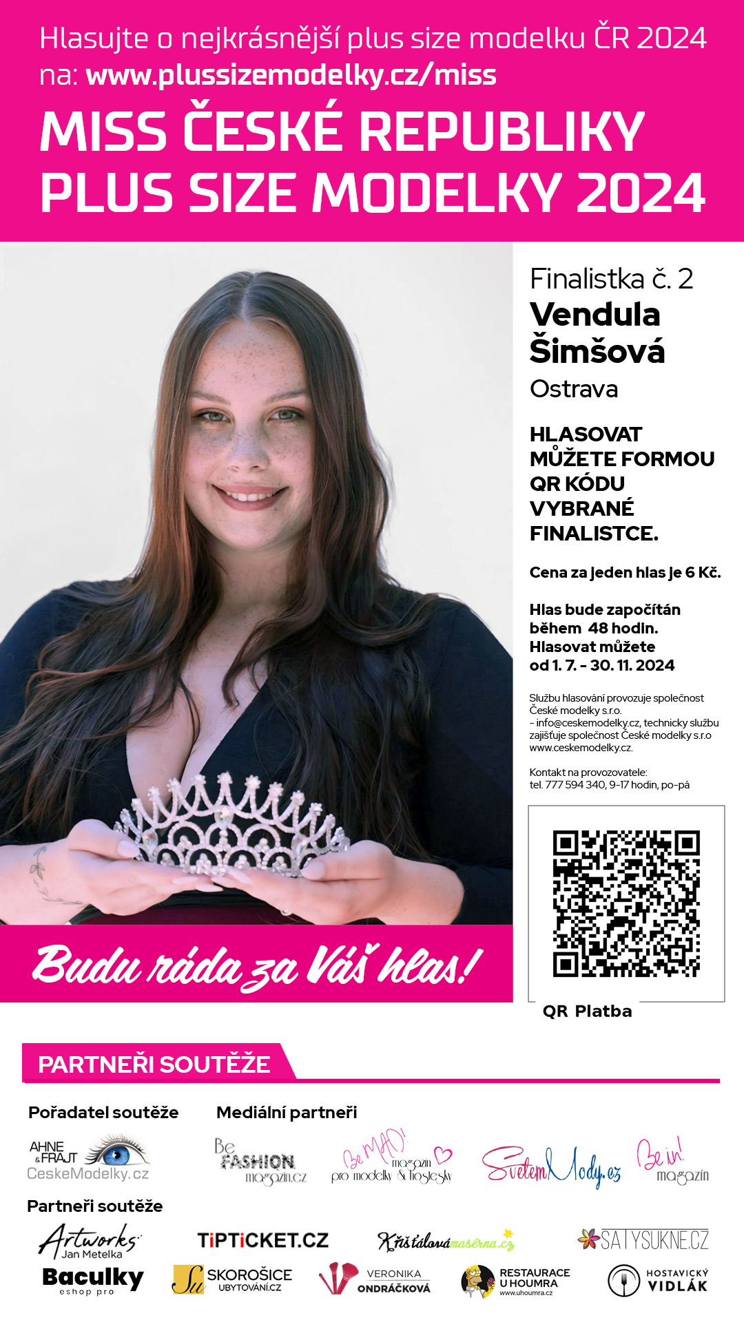 Vendula imov finalistka s slem 2 soute Miss Plus Size modelky R 2024