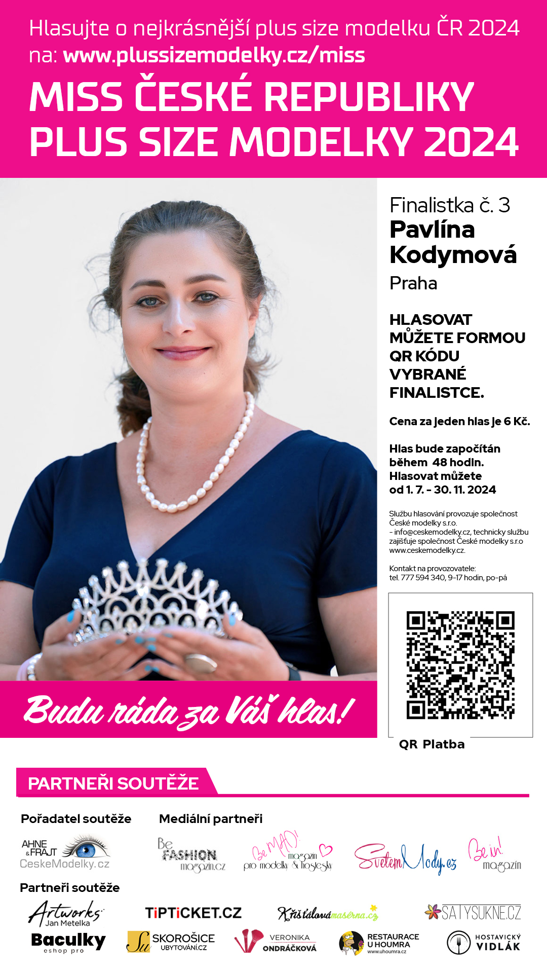 Pavlna Kodymov finalistka s slem 3 soute Miss Plus Size modelky R 2024