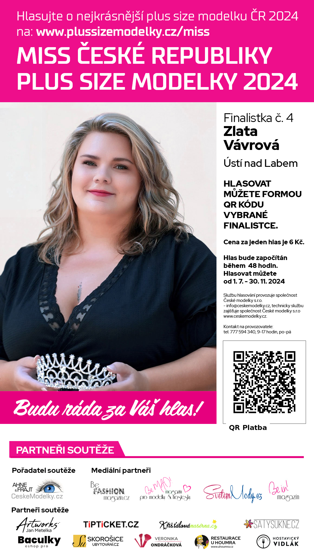 Zlata Vvrov finalistka s slem 4 soute Miss Plus Size modelky R 2024