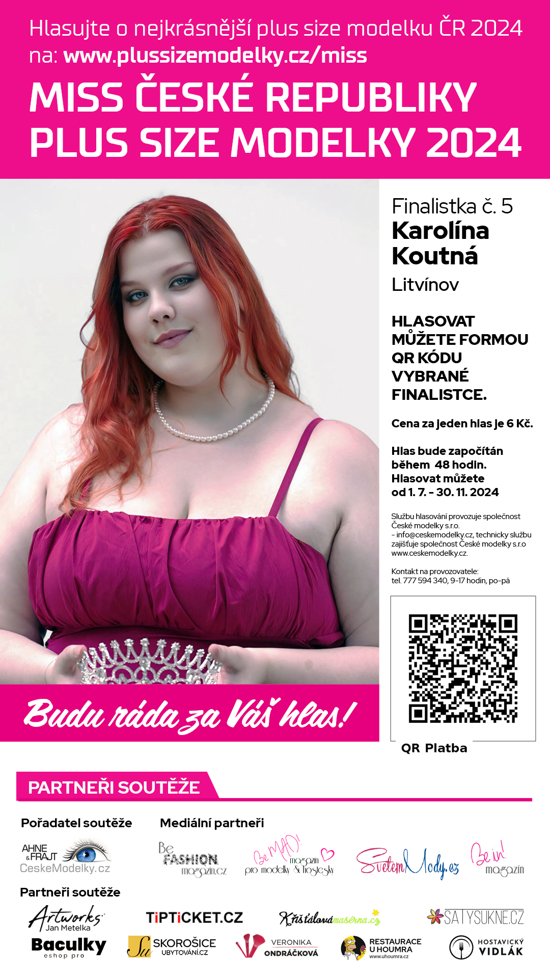 Karolna Koutn finalistka s slem 5 soute Miss Plus Size modelky R 2024