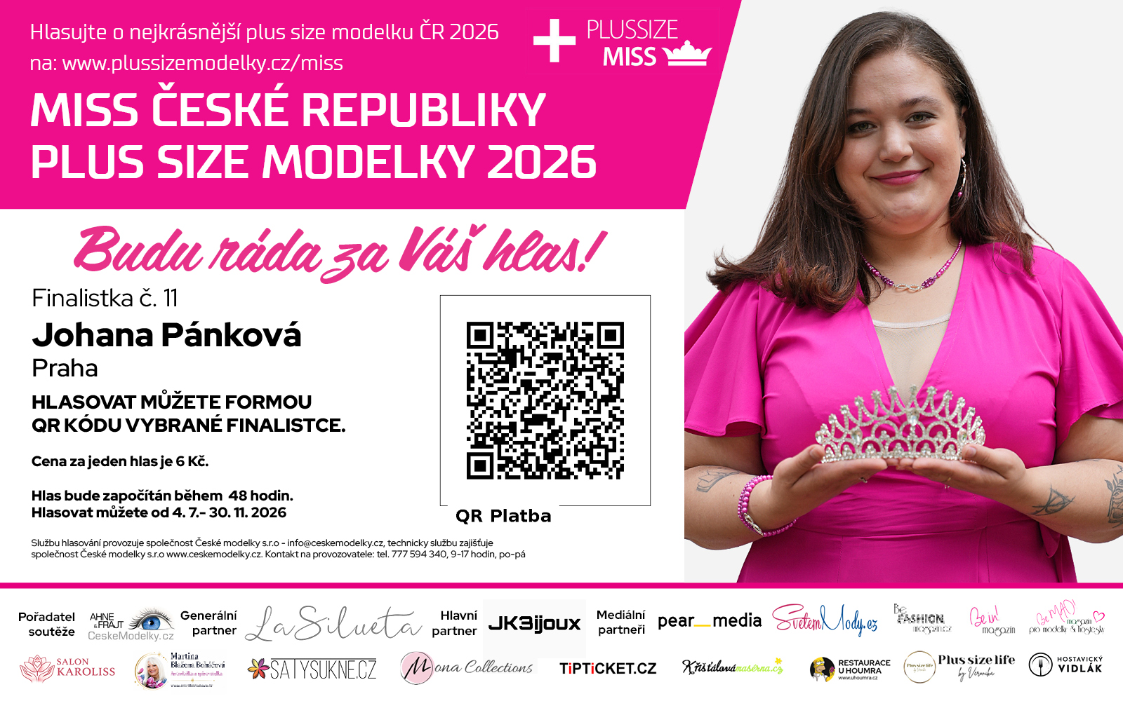 Johana P�nkov� � videomedailonek finalistky �. 11 | Miss Plus Size Modelky �esk� republiky 2026