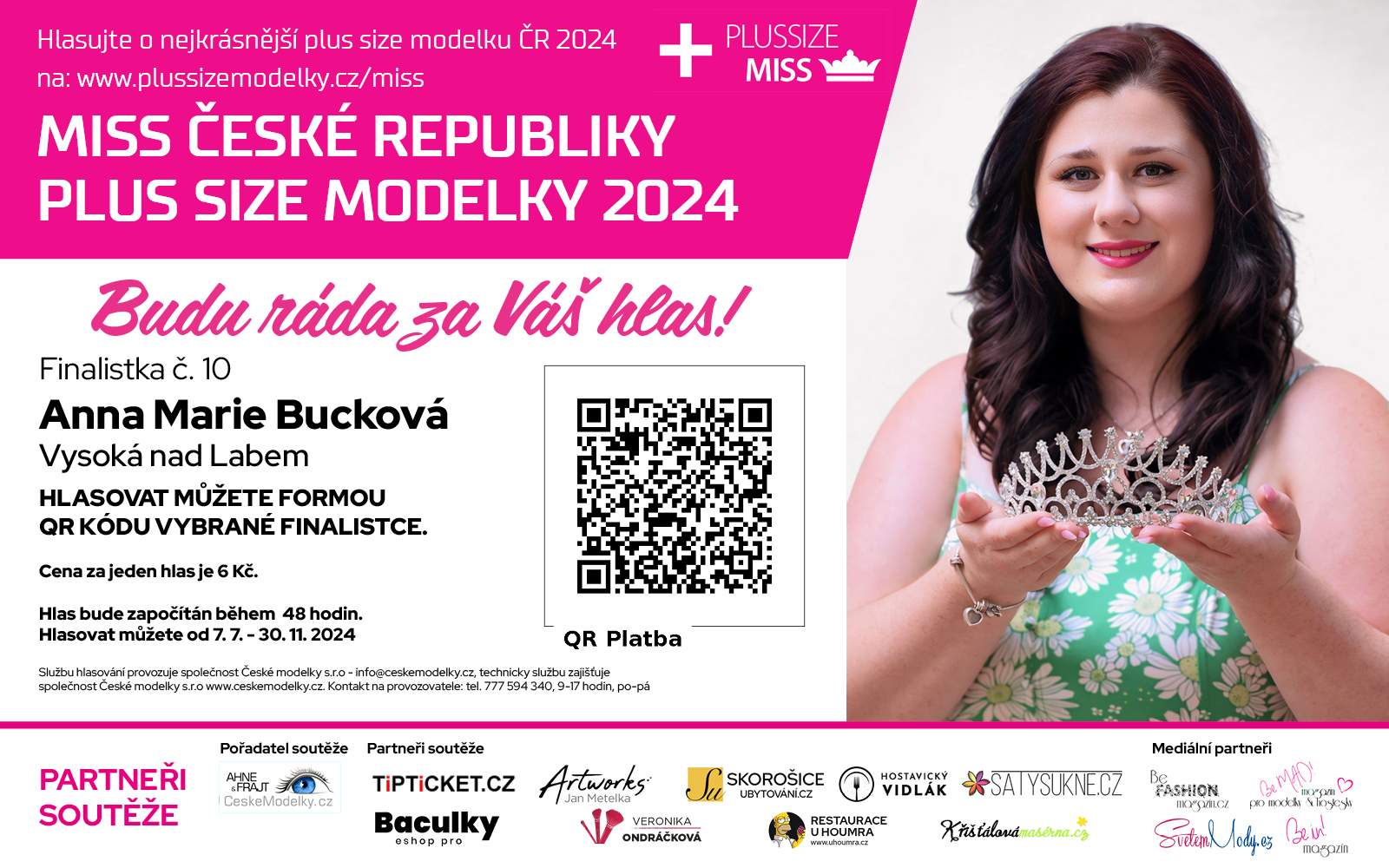 Video medailonek finalistky soute Miss Plus Size modelky R 2024 - Anna Marie Buckov s slem 10