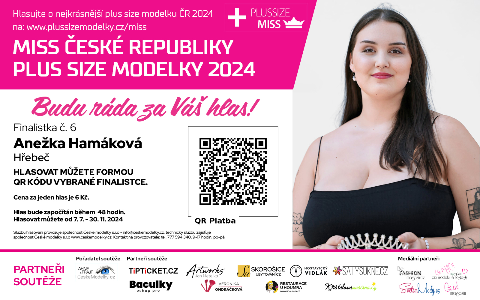 Video medailonek finalistky soute Miss Plus Size modelky R 2024 - Aneka Hamkov s slem 6