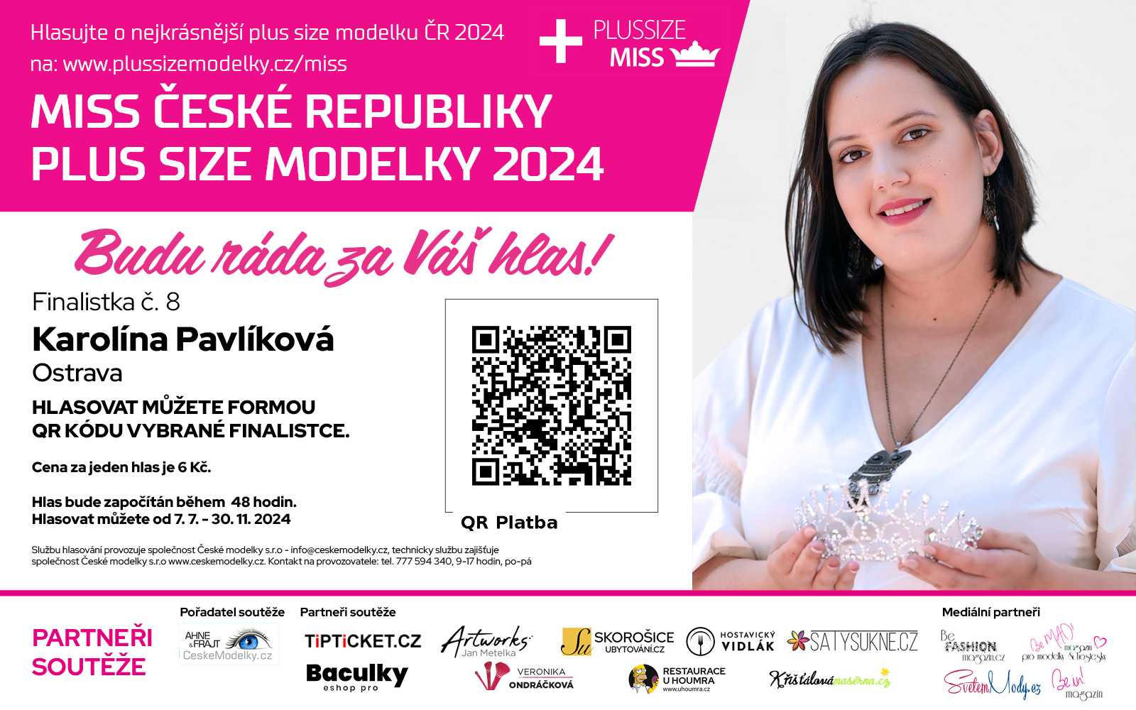 Video medailonek finalistky soute Miss Plus Size modelky R 2024 - Karolna Pavlkov s slem 8