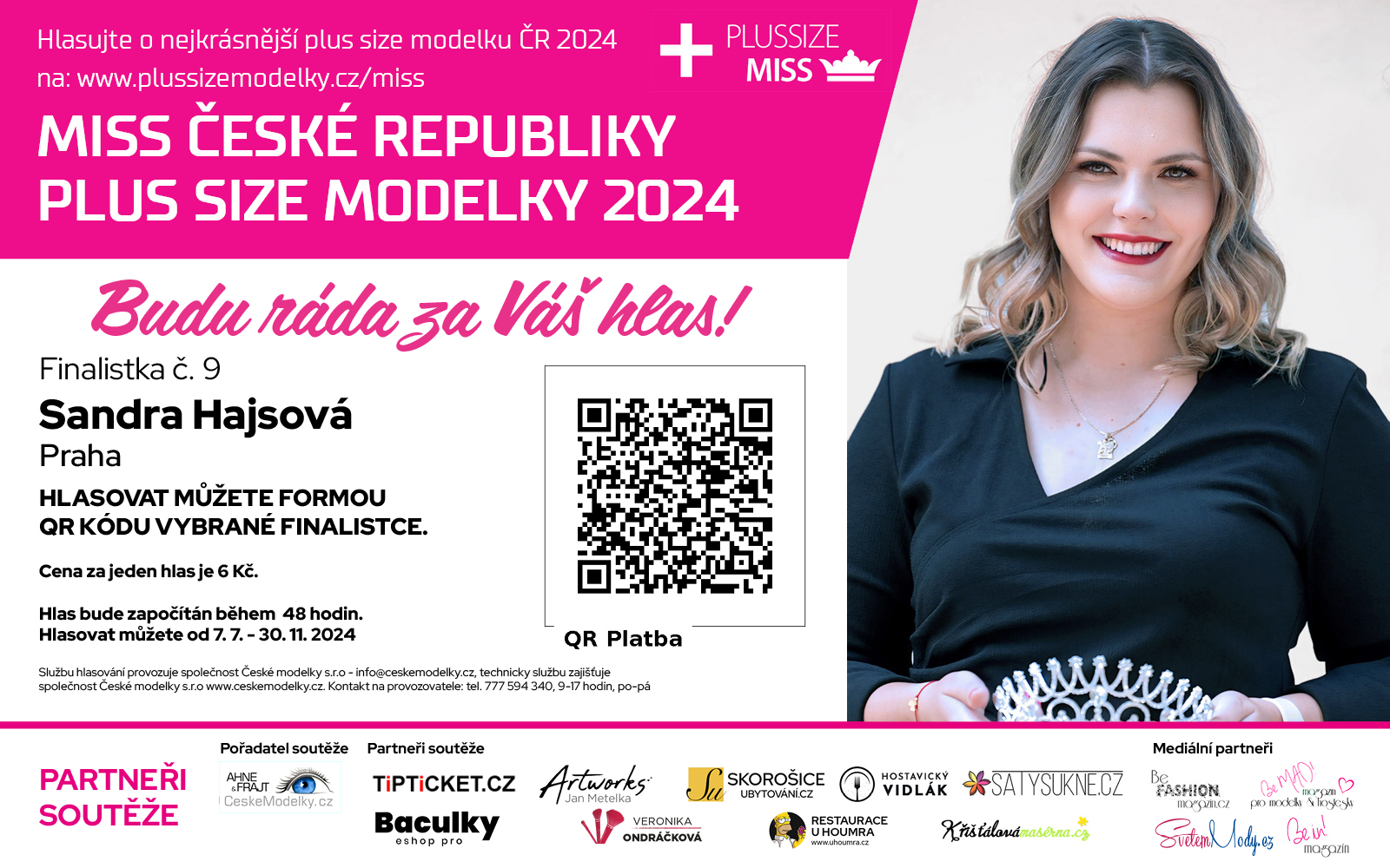 Video medailonek finalistky soute Miss Plus Size modelky R 2024 - Sandra Hajsov s slem 9