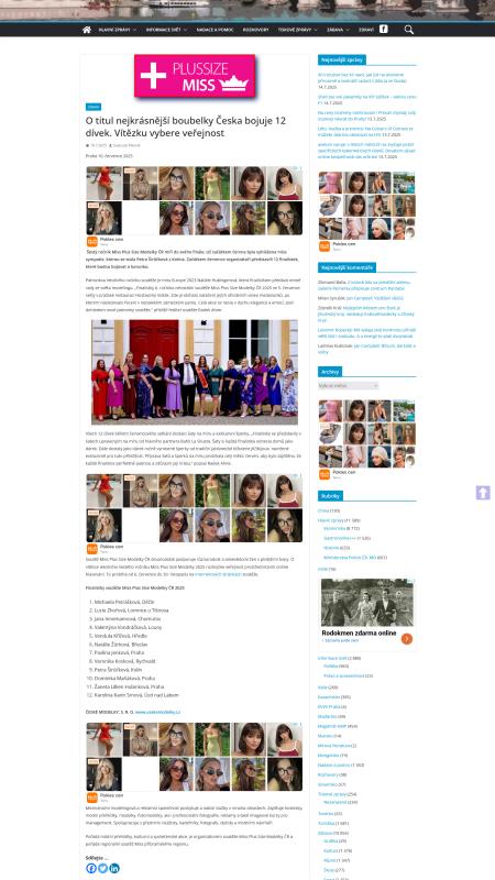 Napsali o n%E1s - Miss Plus Size modelky