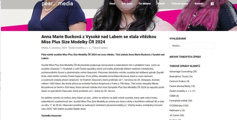 Napsali o n%E1s - Miss Plus Size modelky
